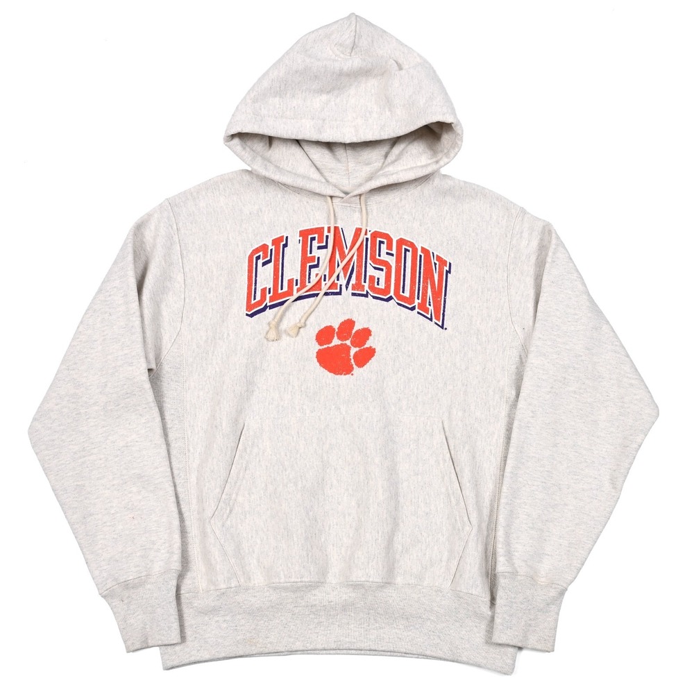 Champion Reverse Weave Clemson Tigers Hoodie Gray Men's Medium Pullover Logo